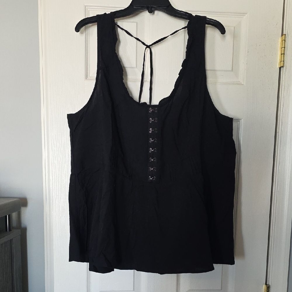 Torrid Black Lace-Up Tank Top size 4